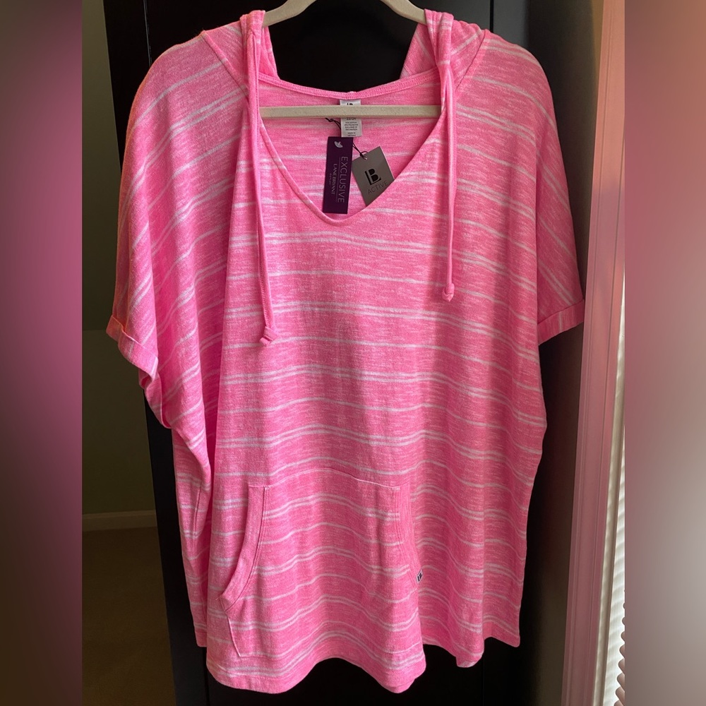 Lane Bryant Livi B Active short sleeve knit pullover hoodie, 22/24, nwt